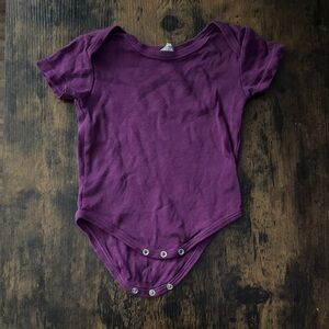 Colored Organics Purple Short Sleeve Baby Onesie